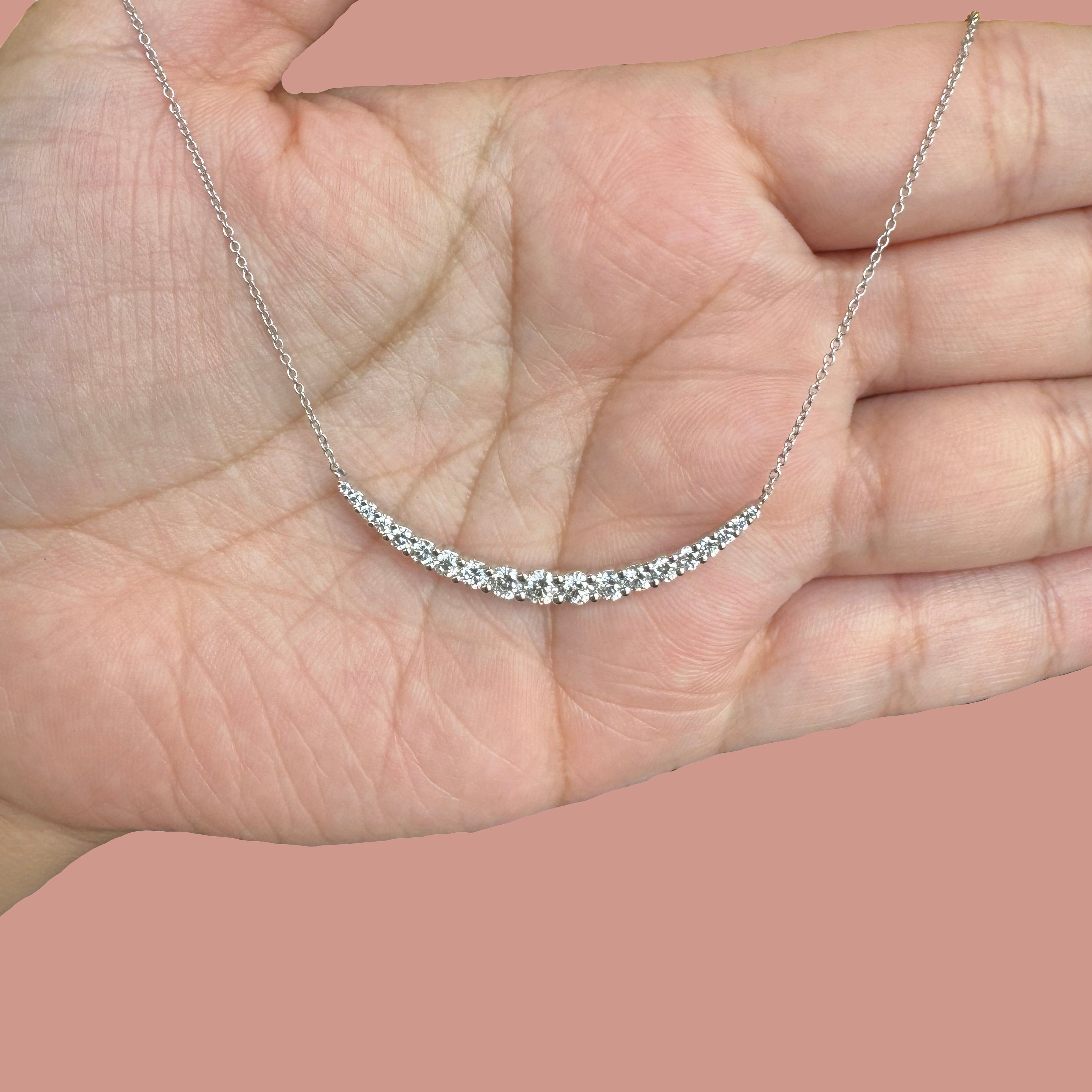 1.03ct Lab Diamond Curved Pendant