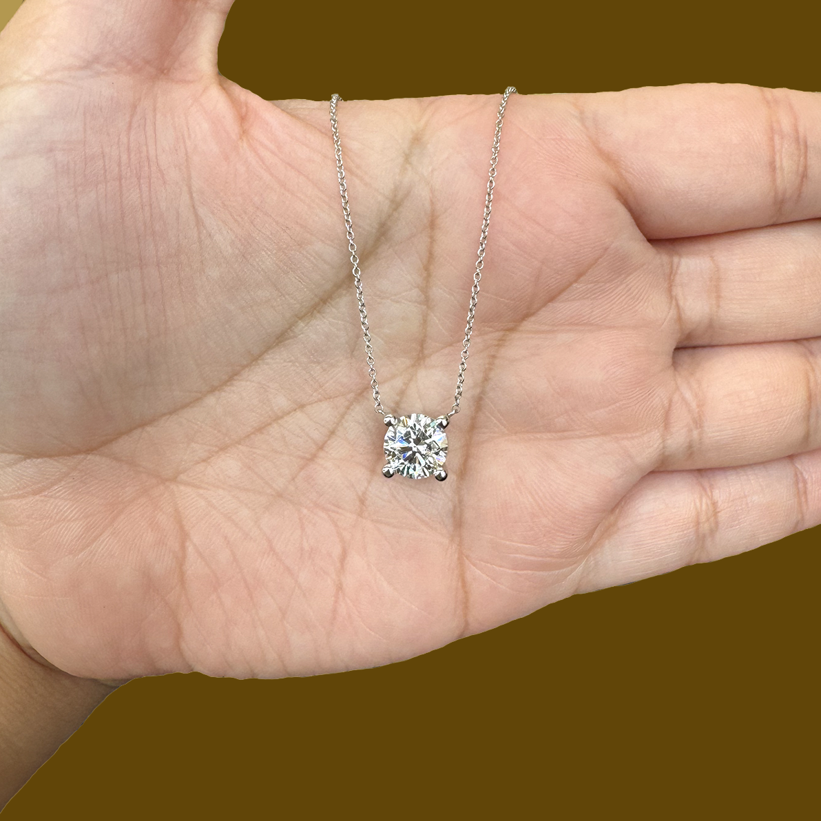 2.01ct Round Lab Diamond Solitaire Pendant