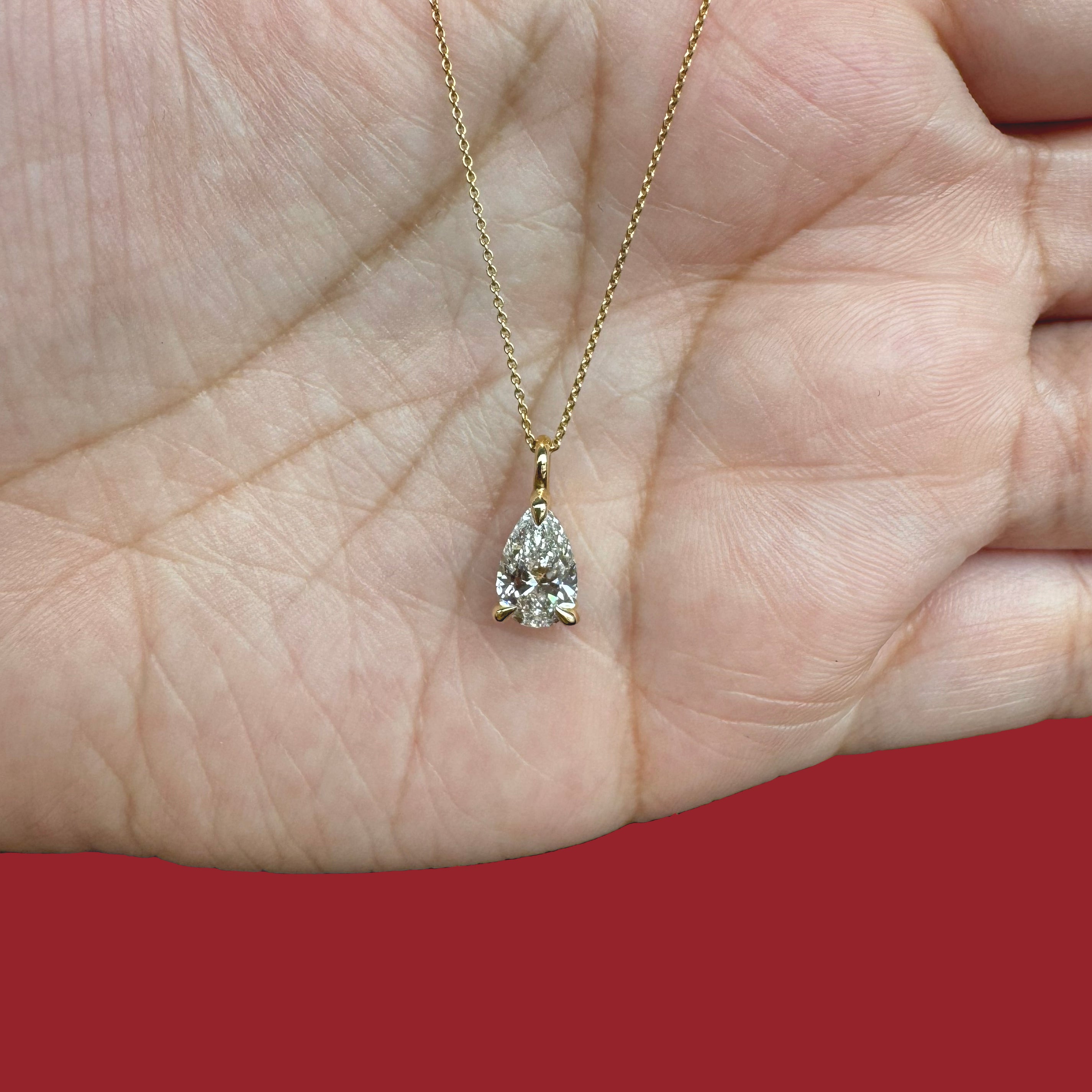 1.03ct Pear Lab Diamond Solitaire Pendant