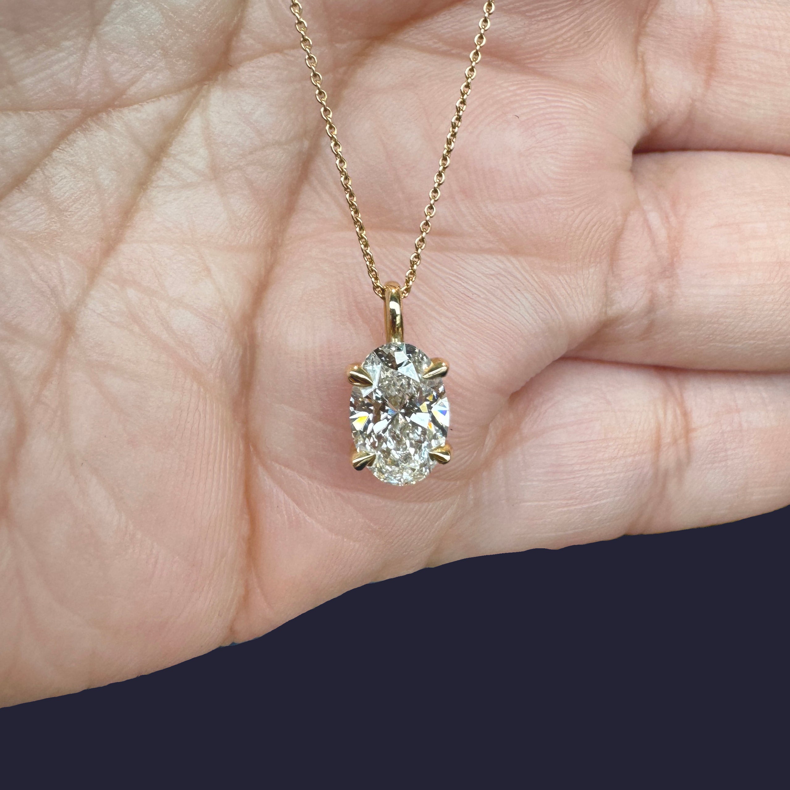 1.34ct Oval Lab Diamond Solitaire Pendant