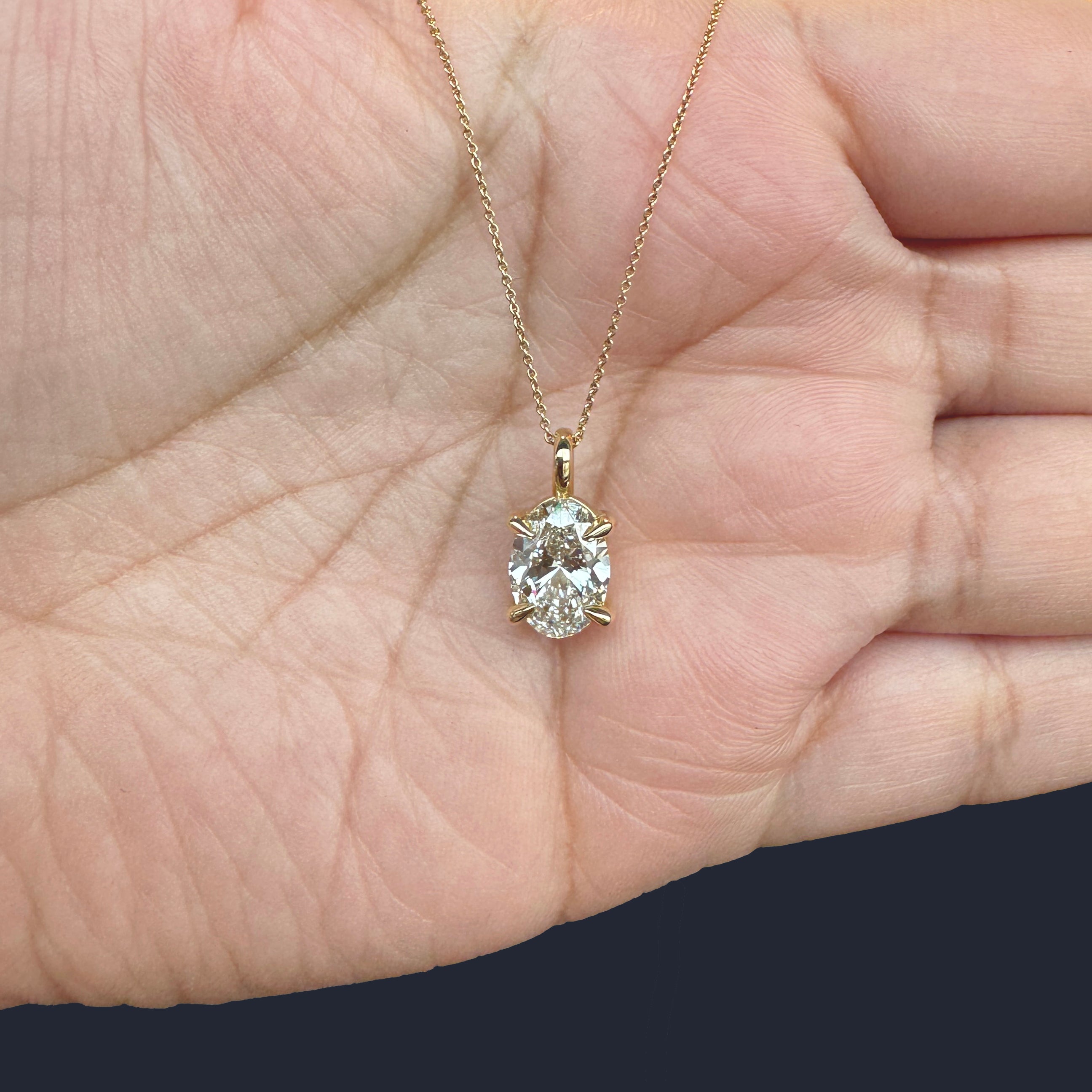 2.10ct Oval Lab Diamond Solitaire Pendant