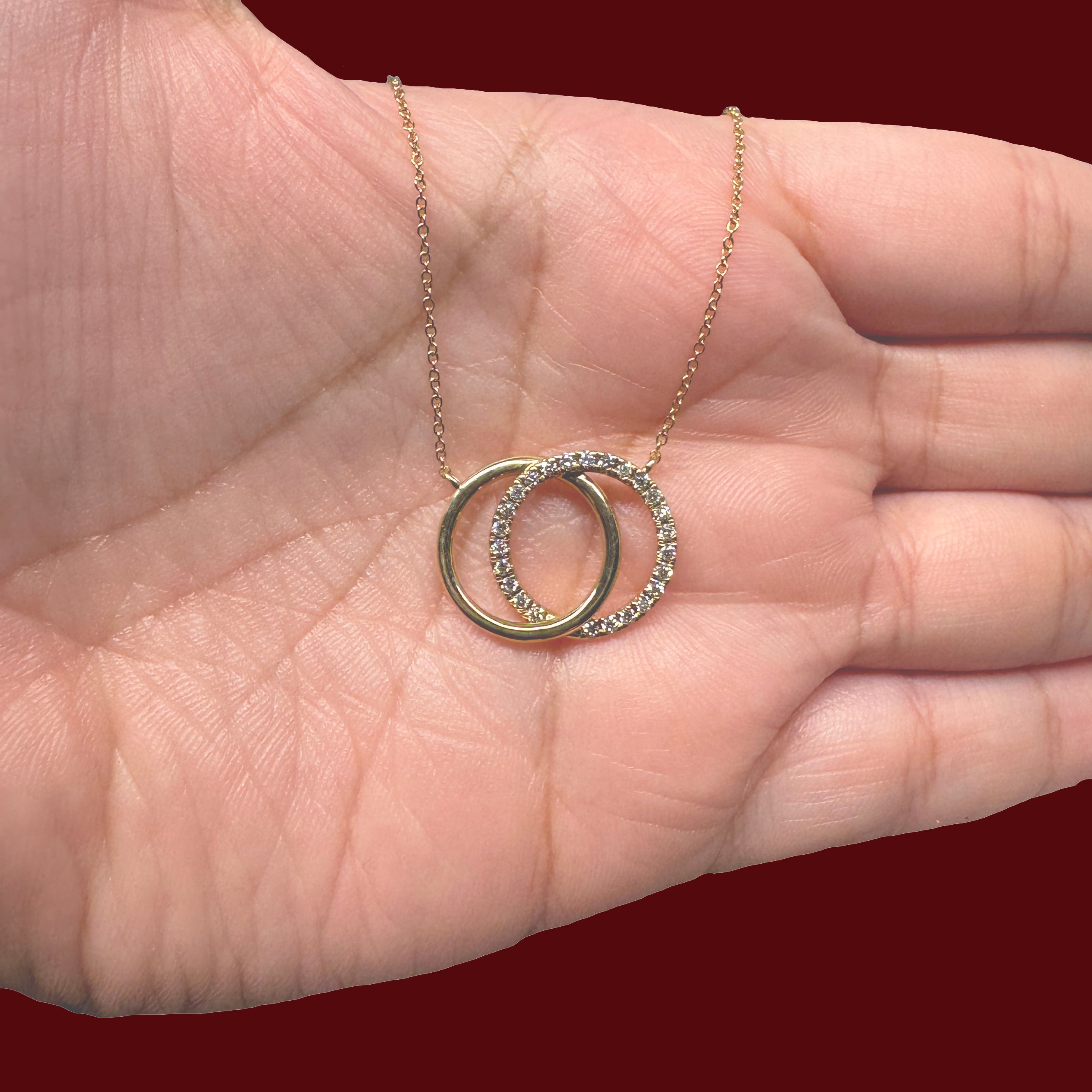 0.28ct Lab Diamond Double Circle Pendant