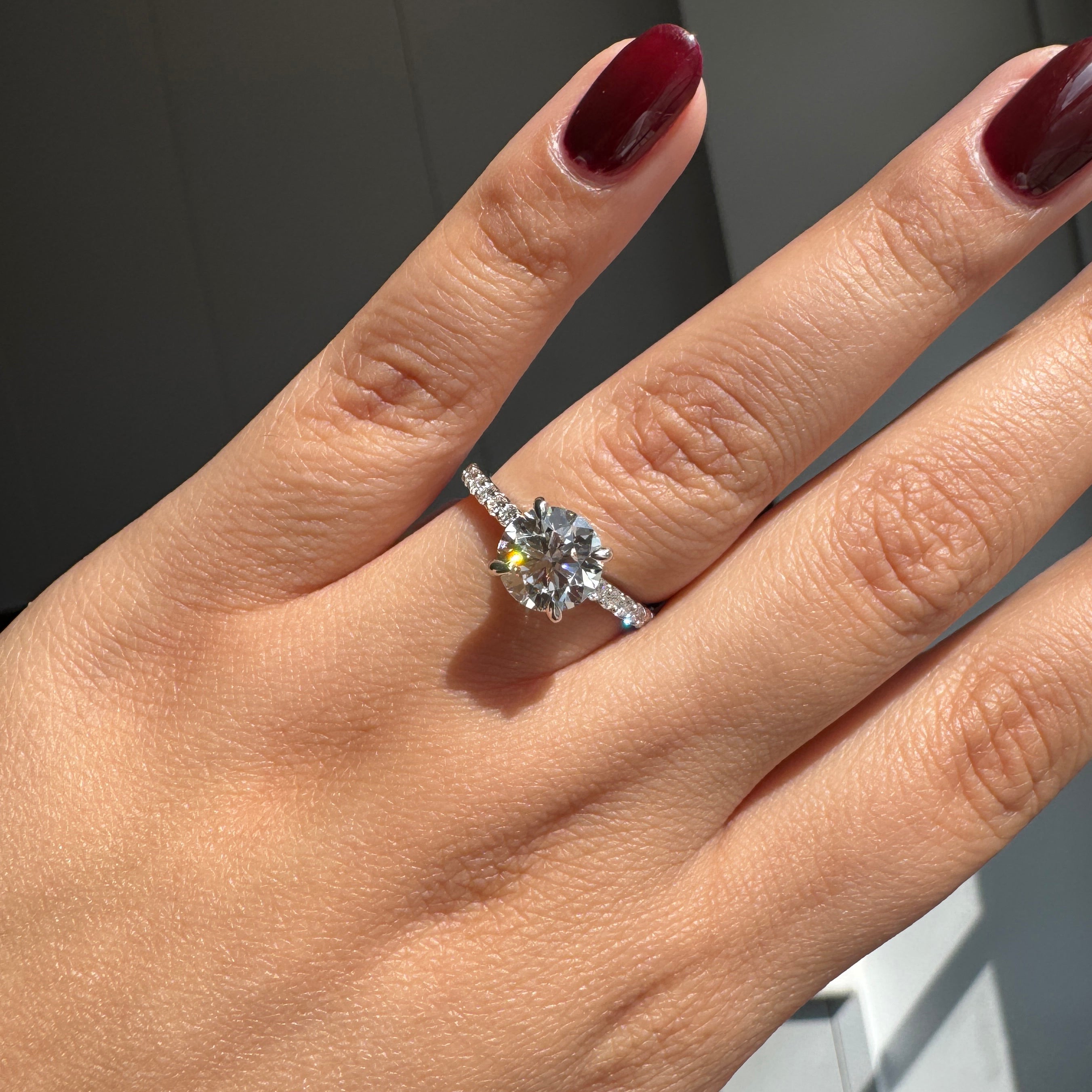 2.05ct Round Lab Diamond Engagement Ring