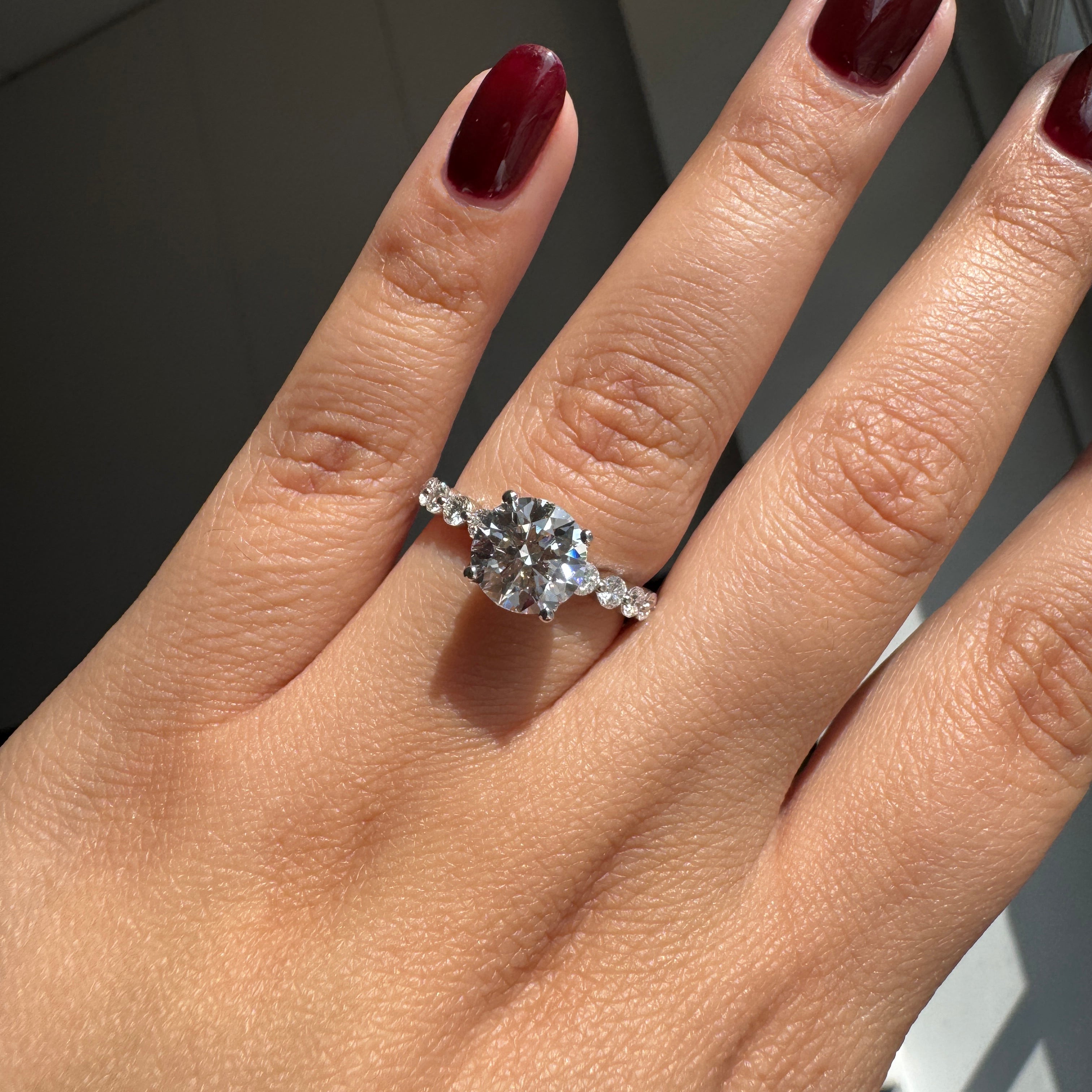 2.05ct Round Lab Diamond Engagement Ring