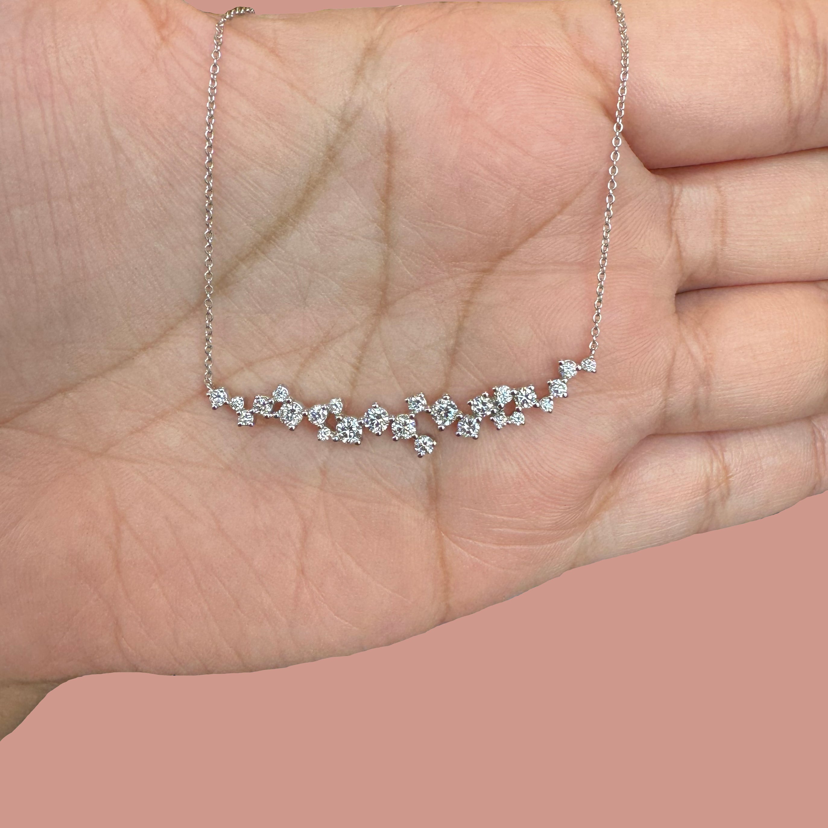 1.10ct Lab Diamond Cluster Bar Pendant