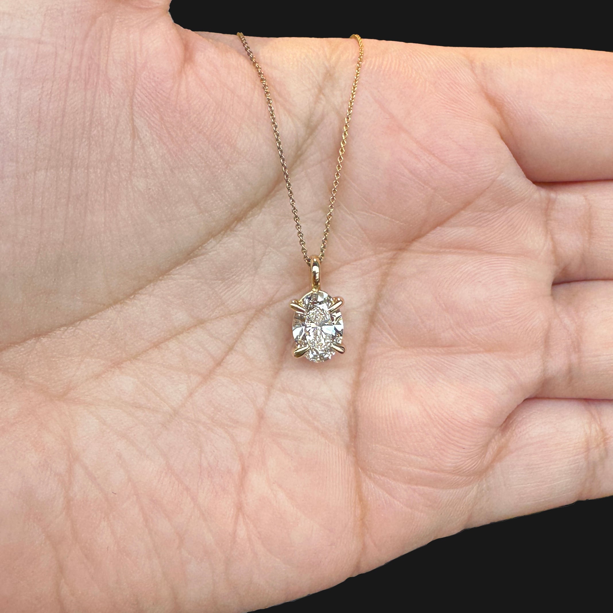1.57ct Oval Lab Diamond Solitaire Pendant