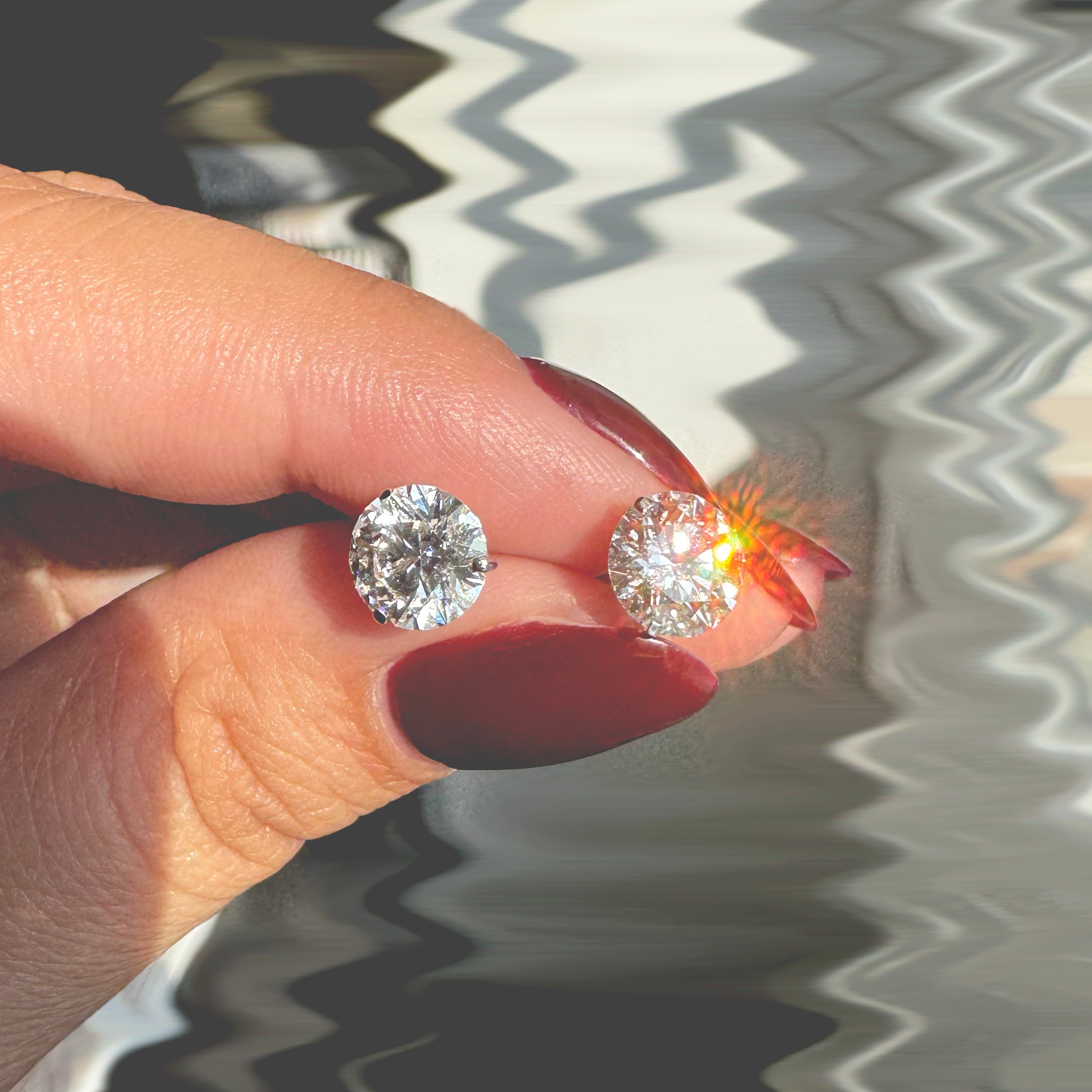 2.57ctw Round Lab Diamond Studs