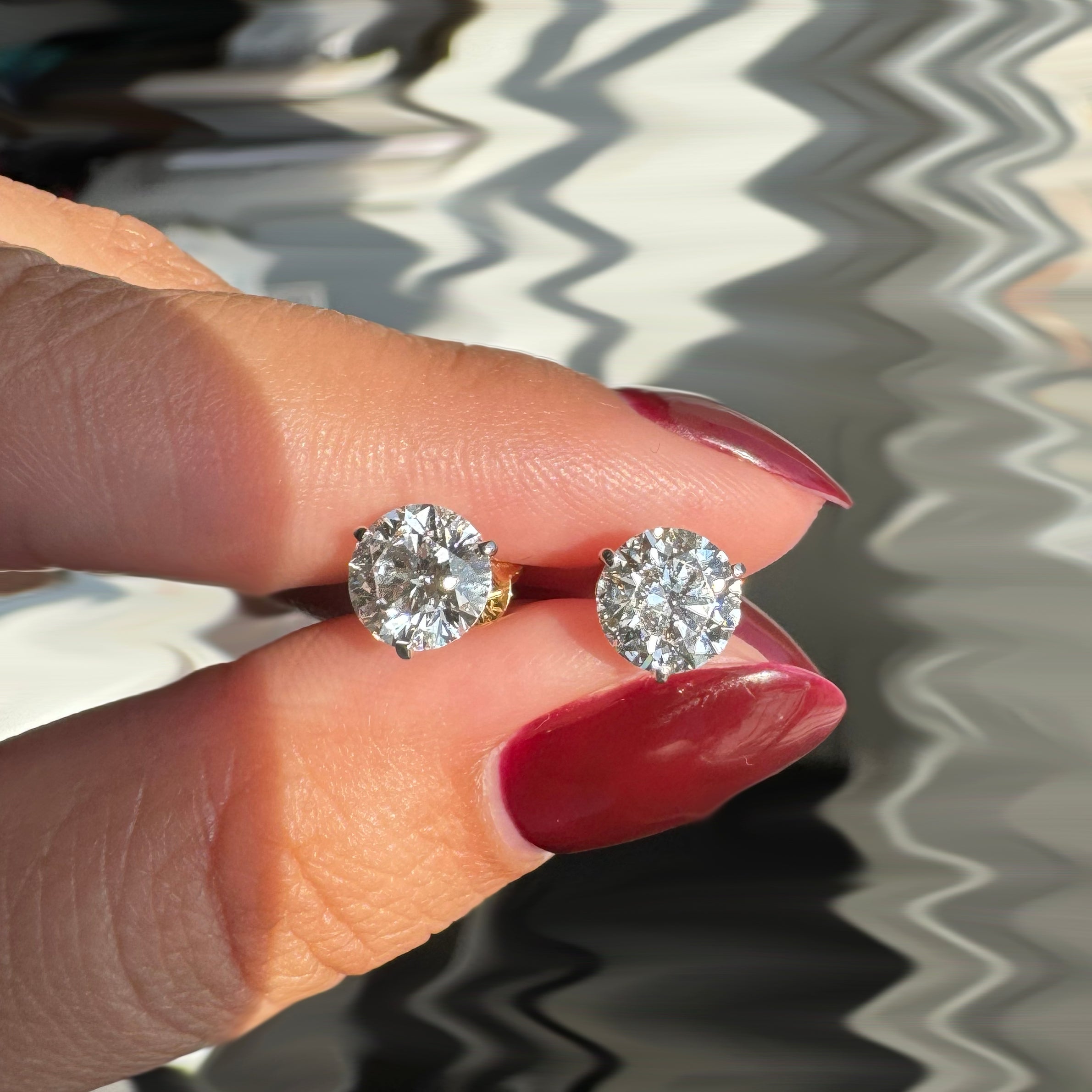 2.14ctw Round Lab Diamond Studs
