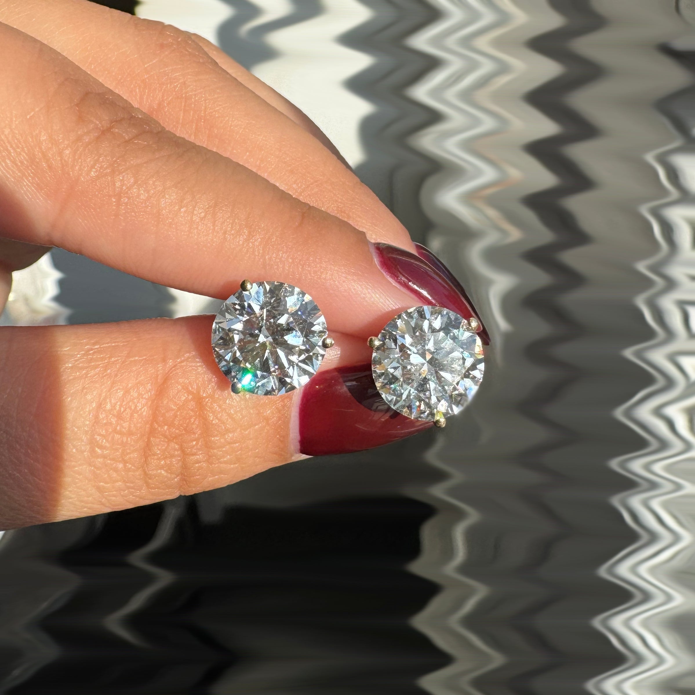 9.13ctw Round Lab Diamond Studs