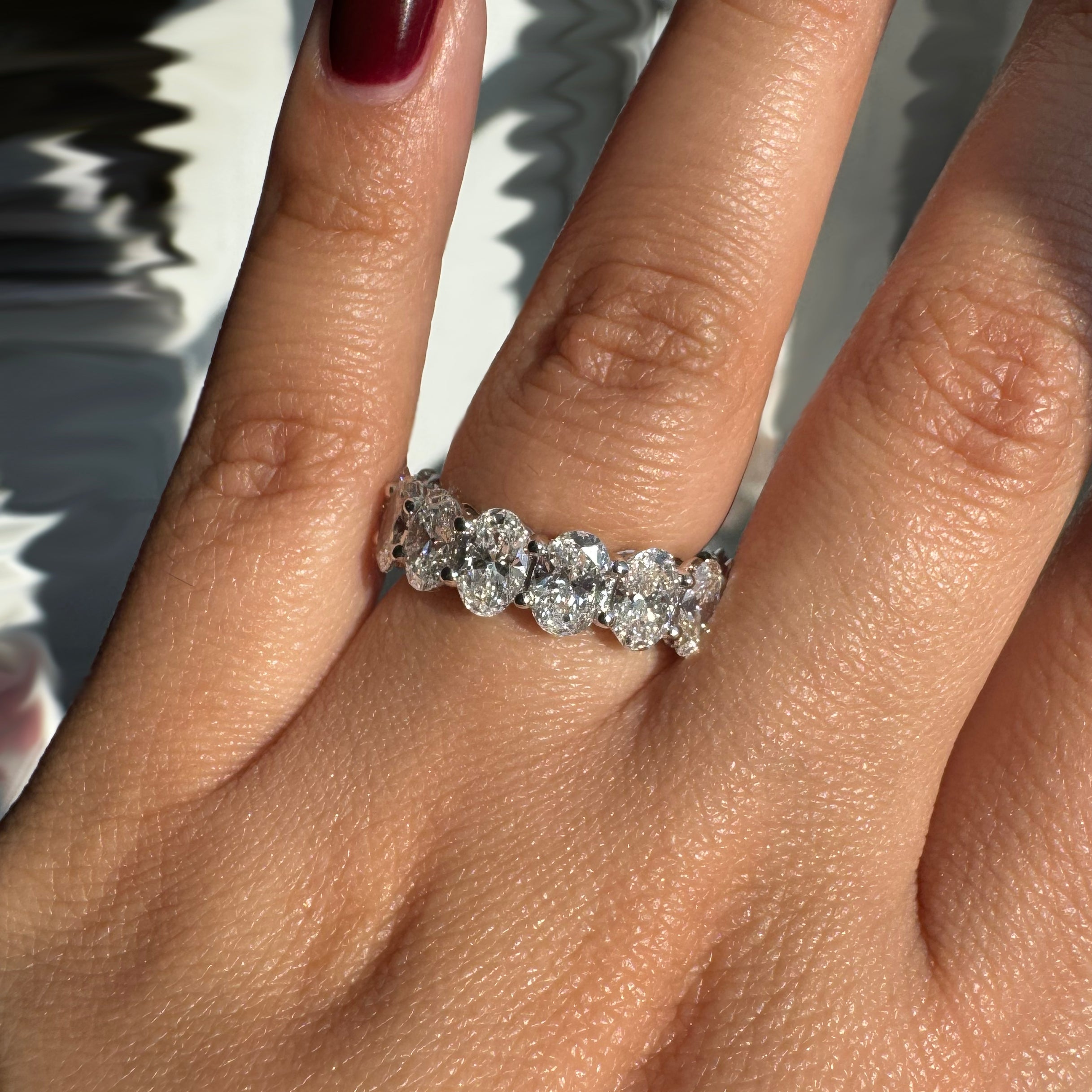 7.76ct Oval-Cut Lab Diamond Eternity Band