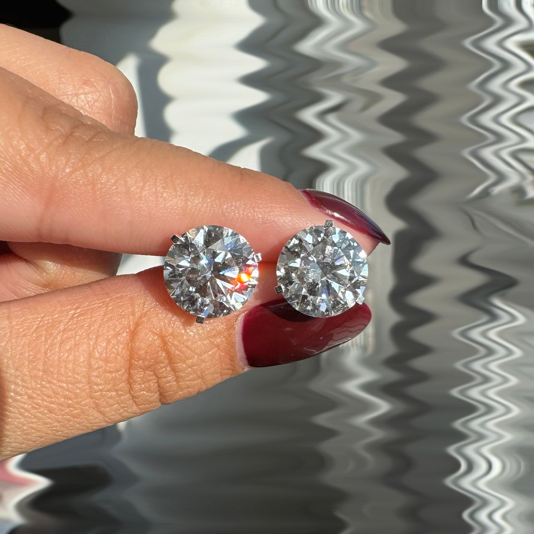 10.09ctw Round Lab Diamond Studs