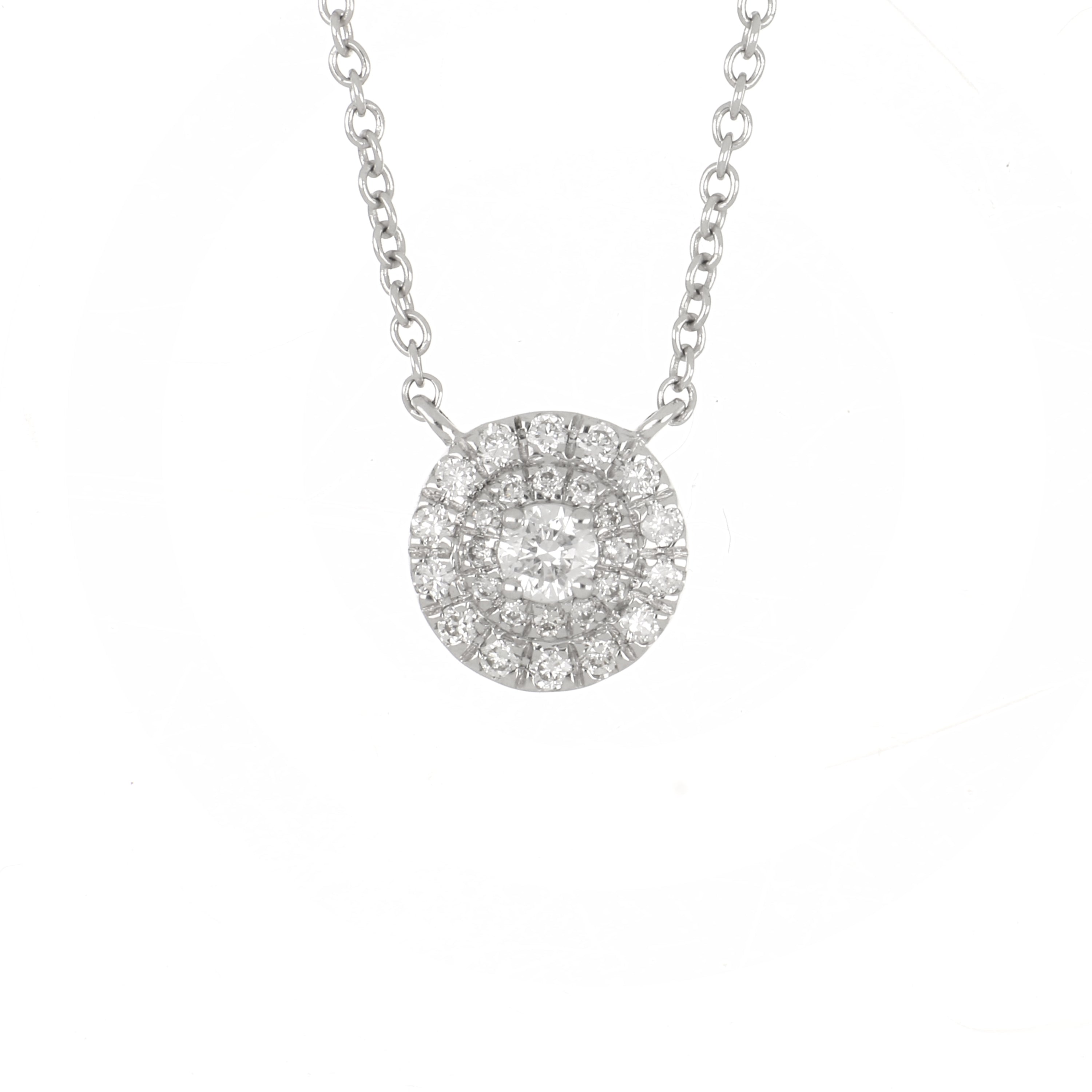 0.15ctw Lab Diamond Pave Disc Pendant Necklace