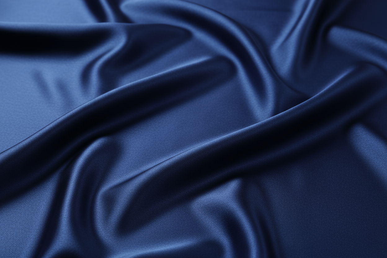 blue silk fabric
